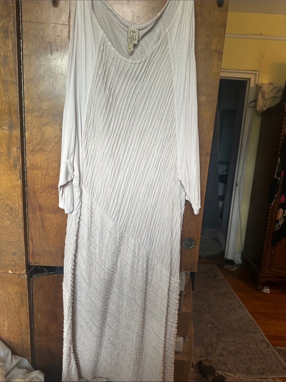 XCVI Cream Pleated Maxi Dress